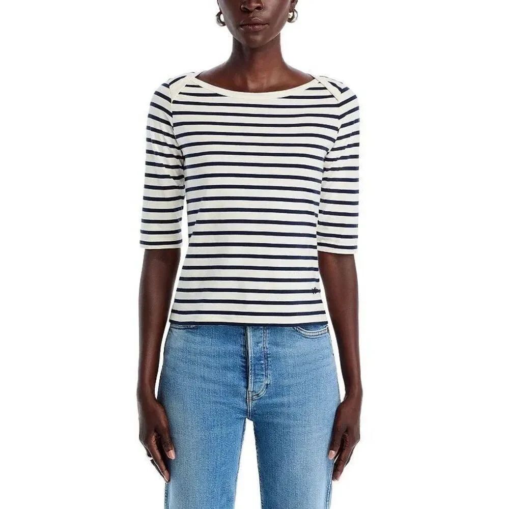 Vanessa Bruno Deauville Striped Top Size XS Navy Blue